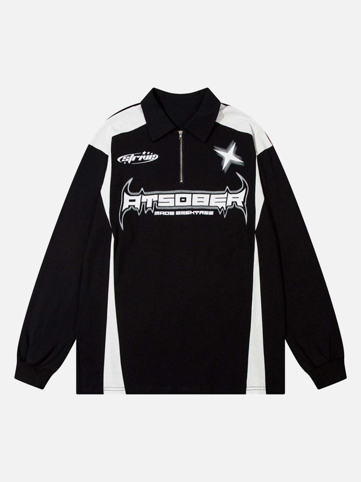 Concert Outfit High Street Racing Long Sleeve Polo Shirt Concert Outfit High Street Racing Long Sleeve Polo Shirt