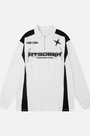 Concert Outfit High Street Racing Long Sleeve Polo Shirt
