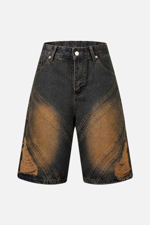 Concert Outfit High Street Ripped Denim Shorts