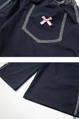 Concert Outfit High Street Side Bow Decoration Pant