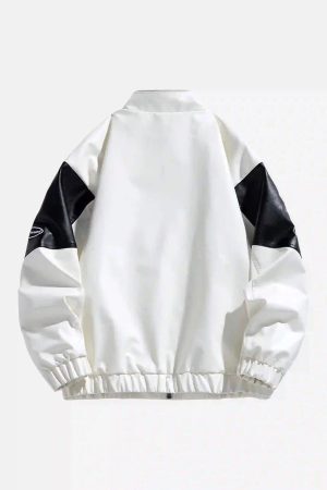 Concert Outfit High Street Splicing Racing Baseball Jacket