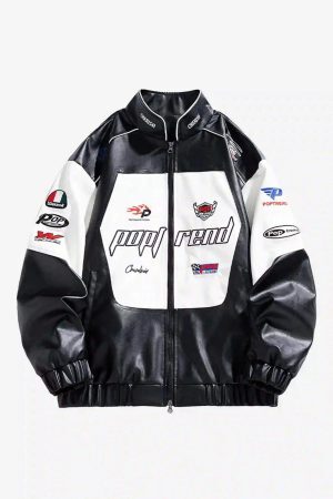 Concert Outfit High Street Splicing Racing Baseball Jacket