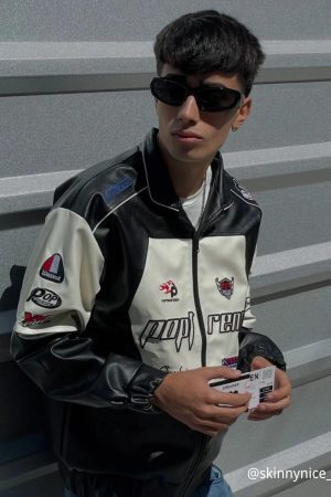 Concert Outfit High Street Splicing Racing Baseball Jacket