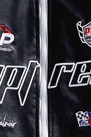 Concert Outfit High Street Splicing Racing Baseball Jacket