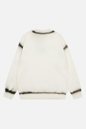 Concert Outfit High Street Spray Paint Letter Print Sweater