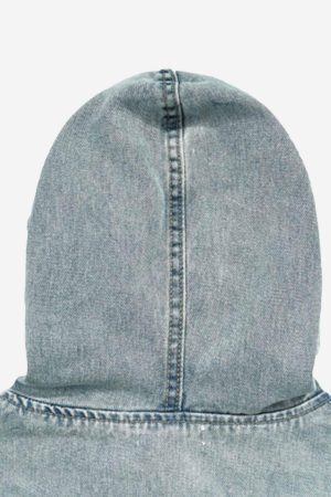 Concert Outfit High Street Washed And Worn Denim Hoodie