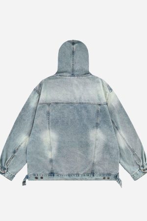 Concert Outfit High Street Washed Denim Hoodie