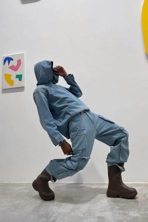 Concert Outfit High Street Washed Denim Hoodie