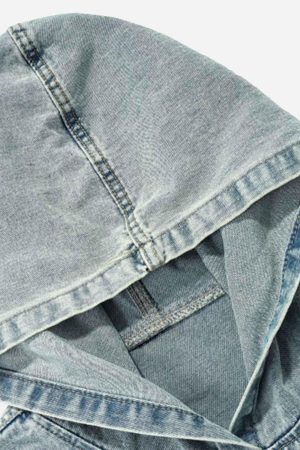 Concert Outfit High Street Washed Denim Hoodie
