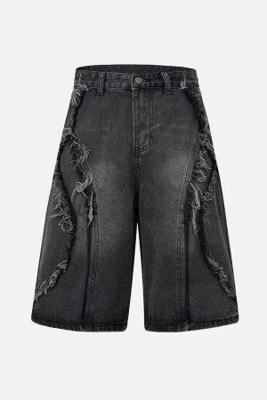 Concert Outfit High Street Washed Distressed Denim Shorts