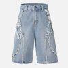 Concert Outfit High Street Washed Distressed Denim Shorts