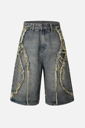 Concert Outfit High Street Washed Distressed Denim Shorts
