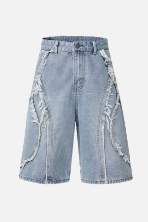 Concert Outfit High Street Washed Distressed Denim Shorts