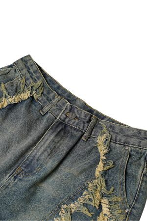 Concert Outfit High Street Washed Distressed Denim Shorts