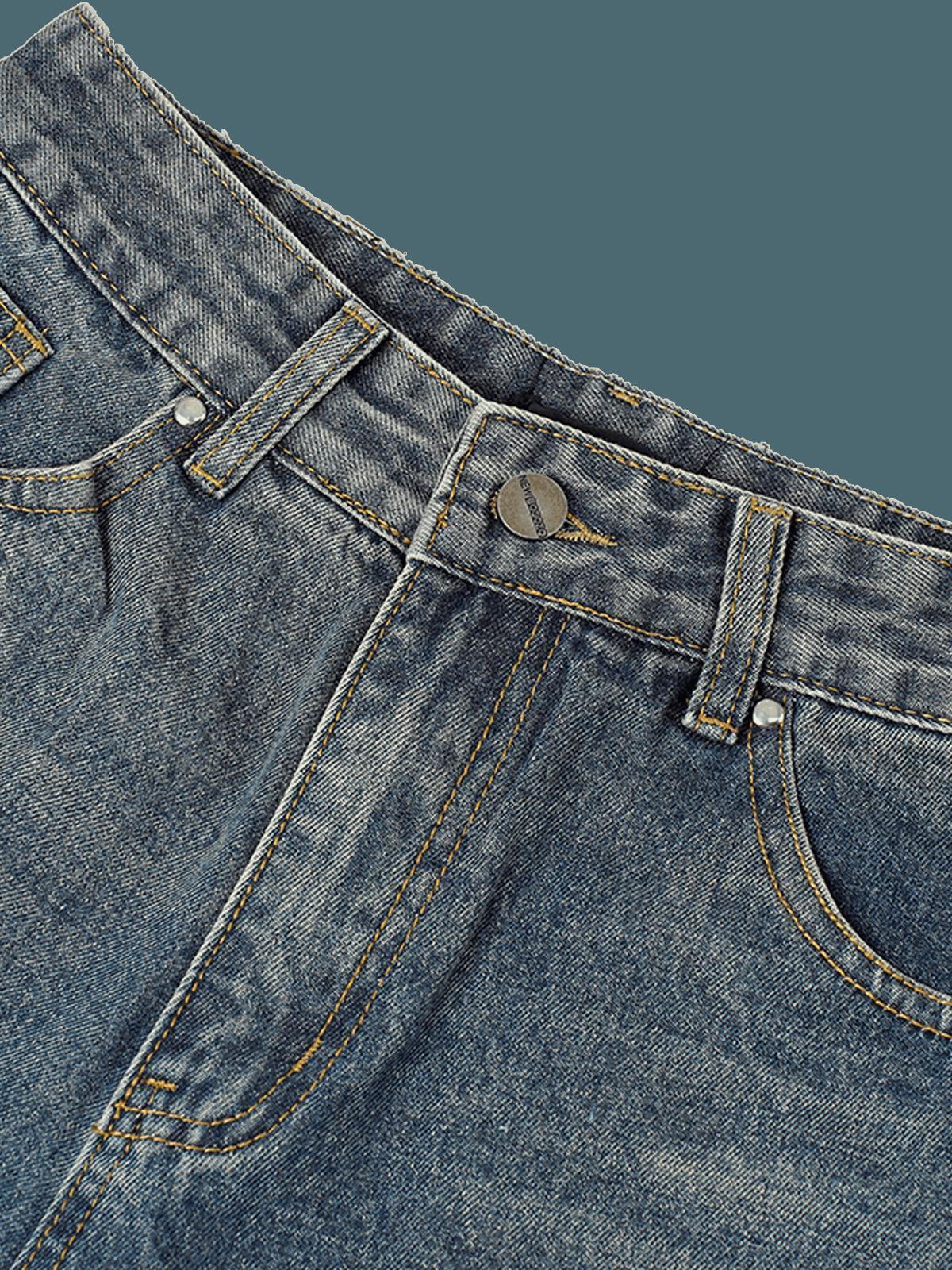 Concert Outfit High Street Washed Distressed Lightning Patch Jeans Concert Outfit High Street Washed Distressed Lightning Patch Jeans