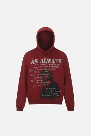 Concert Outfit High Street Washed Print Hoodie