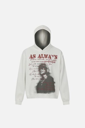 Concert Outfit High Street Washed Print Hoodie
