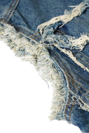 Concert Outfit High Street Washed Raw Edge Denim Vest