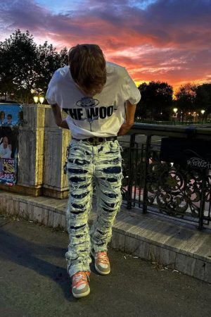 Concert Outfit High Street Washed Slim Fit Jeans