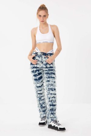 Concert Outfit High Street Washed Slim Fit Jeans