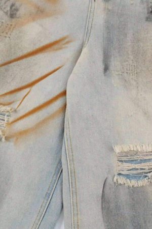 Concert Outfit High Street Yellow Mud Dyed Denim Shorts