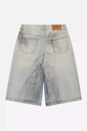 Concert Outfit High Street Yellow Mud Dyed Denim Shorts