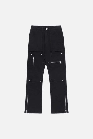 Concert Outfit High Street Zipper Niche Design Straight Pants