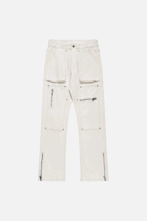 Concert Outfit High Street Zipper Niche Design Straight Pants