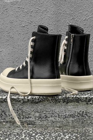 Concert Outfit High-Top Side Zipper Platform Sneakers