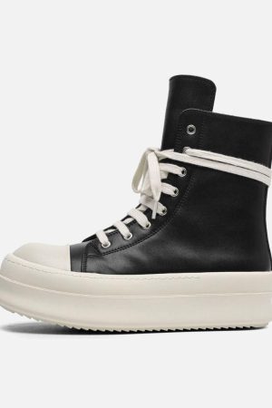 Concert Outfit High-Top Side Zipper Platform Sneakers
