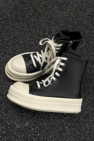 Concert Outfit High-Top Side Zipper Platform Sneakers