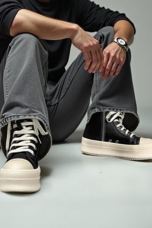 Concert Outfit High-Top Side Zipper Platform Sneakers