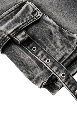 Concert Outfit High-Waisted Multi-Pocket Denim Cargo Shorts