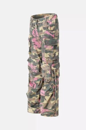 Concert Outfit Hip-Hop Camouflage Cargo Pants with Multi-Pockets