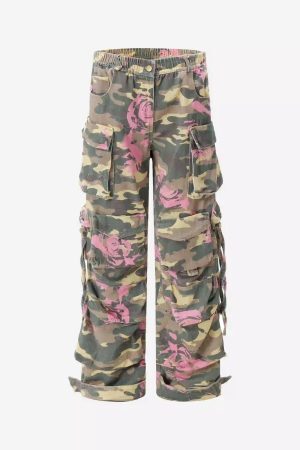 Concert Outfit Hip-Hop Camouflage Cargo Pants with Multi-Pockets