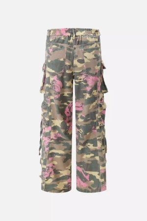 Concert Outfit Hip-Hop Camouflage Cargo Pants with Multi-Pockets