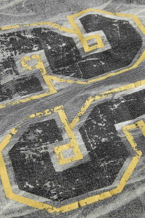 Concert Outfit Hip-Hop Distressed Washed Printed Denim Jacket