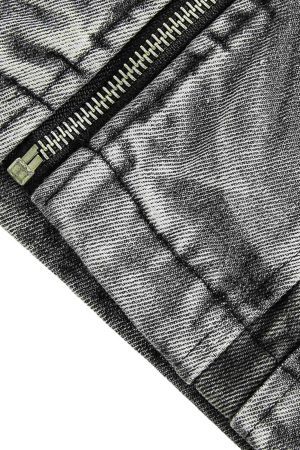 Concert Outfit Hip-Hop Distressed Washed Printed Denim Jacket