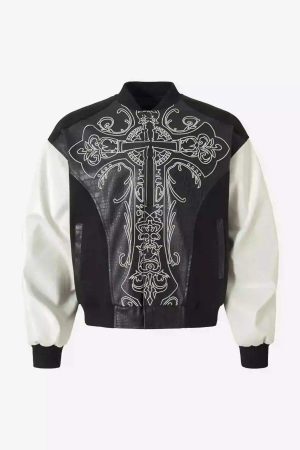 Concert Outfit Hip Hop Gothic Embroidered Baseball Jacket