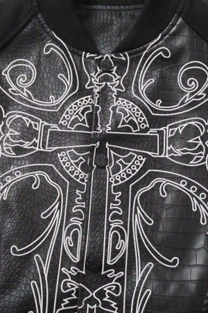 Concert Outfit Hip Hop Gothic Embroidered Baseball Jacket