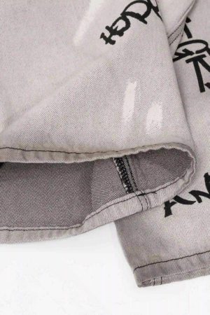 Concert Outfit Hip-Hop Graffiti Distressed Jeans