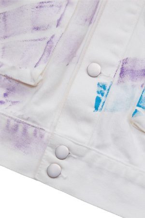 Concert Outfit Hip-Hop Hand-Painted Graffiti Denim Jacket