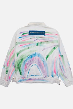 Concert Outfit Hip-Hop Hand-Painted Graffiti Denim Jacket