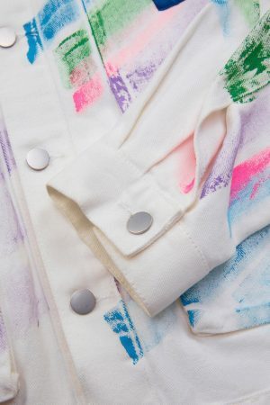 Concert Outfit Hip-Hop Hand-Painted Graffiti Denim Jacket