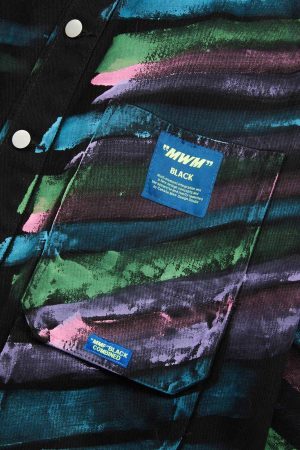 Concert Outfit Hip-Hop Hand-Painted Graffiti Denim Jacket