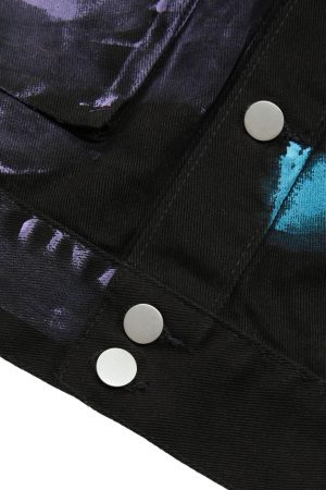 Concert Outfit Hip-Hop Hand-Painted Graffiti Denim Jacket