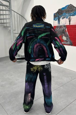 Concert Outfit Hip-Hop Hand-Painted Graffiti Denim Jacket