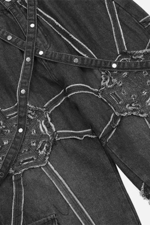 Concert Outfit Hip-Hop High Street Spider Web Jeans
