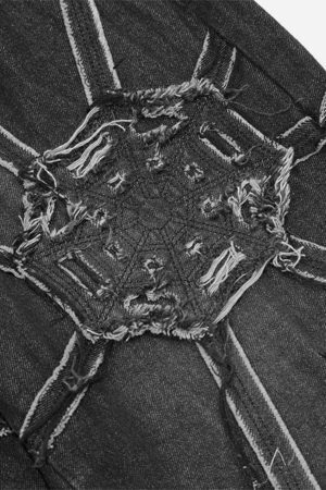 Concert Outfit Hip-Hop High Street Spider Web Jeans