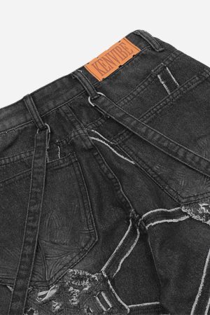 Concert Outfit Hip-Hop High Street Spider Web Jeans